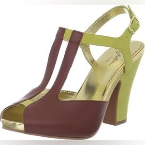 Seychelles. Rosemary Peep Toe Heel. Whiskey Leather. Size 7.5.